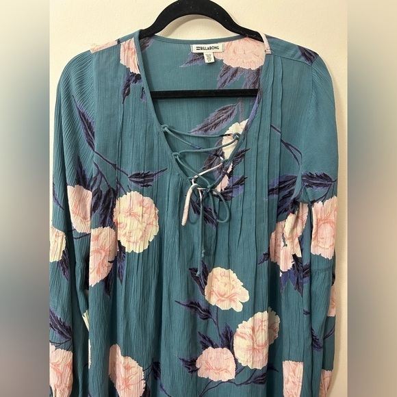 BILLABONG Just Like You Dress Womens Rayon Boho Floral Tunic Mini Dress Size S/P - Picture 5 of 14